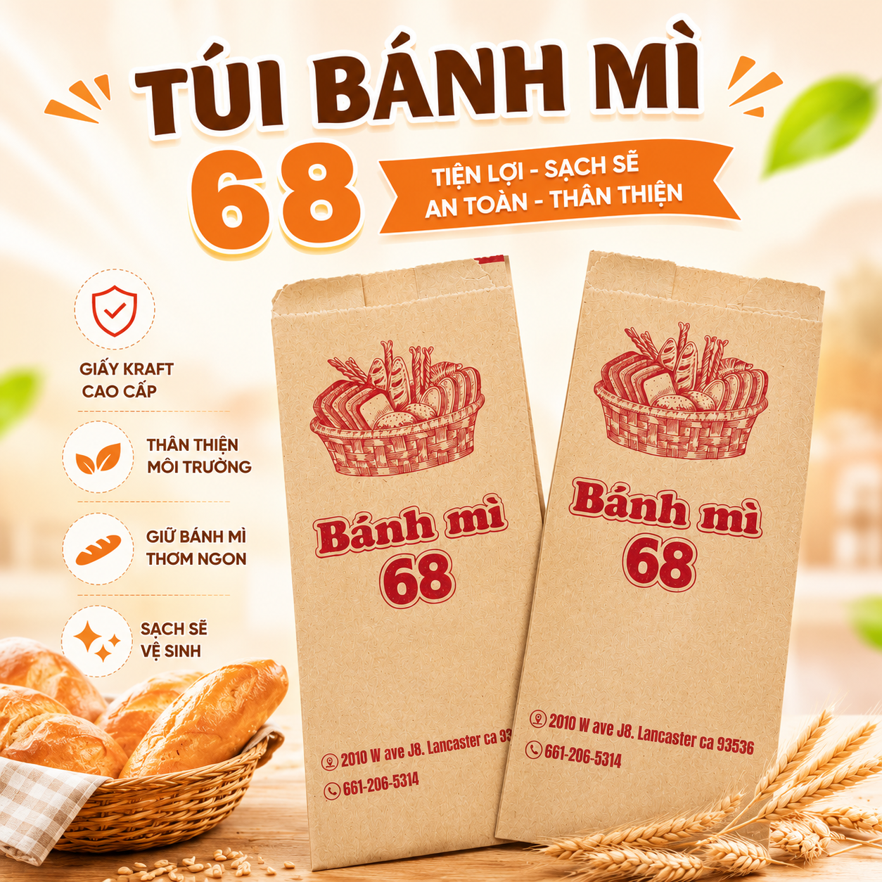 Túi bánh mì 68
