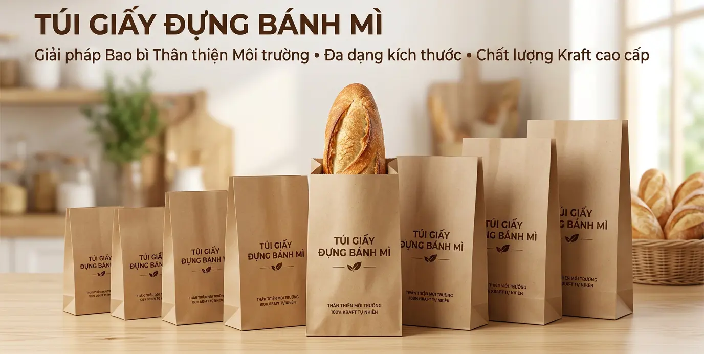 Túi giấy dựng bánh mì đa dạng kích thước - chất lượng cao